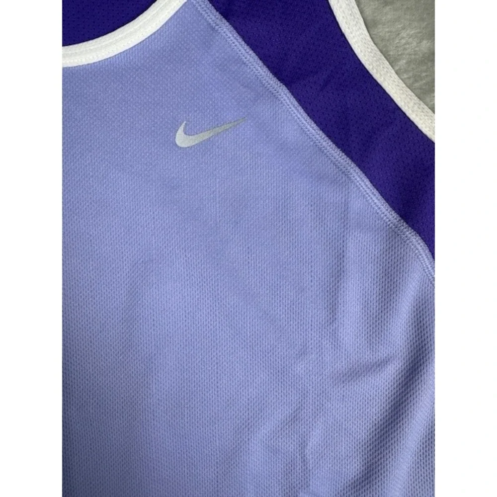 Nike Tank Top Womens M Dri-FIT Racerback Purple Colorblock‎ Athletic Workout